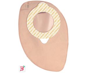 SACCA COLOSTOMIA A DUE PEZZI AGGANCIO ADESIVO CON GUI DI SICUREZZA FONDO CHIUSO DIAMETRO 50MM CAPACITA' 240ML COLORE BEIGE 30 PEZZI FLEXIMA KEY