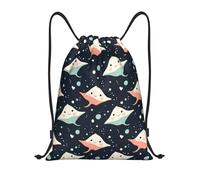 Sacca con Cordoncino Cute Stingray Print Borsa Coulisse Moda Zaino Sportivo Vita Quotidiana per Studenti Donna Escursionismo