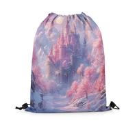 Sacca con Cordoncino Romantic Tale Dreamy Pink Cherry Flowering Borsa Coulisse Stringa Zaino Sportivo Uomo per Spiaggia Viaggi Studenti