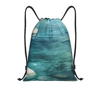Sacca con Cordoncino Tranquil Water Print Borsa Coulisse Moda Zainetto Viaggi per Spiaggia Bambino Vacanze