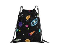 Sacca con Coulisse 36x42cm, Alien in The Universe Zaino per Bambini Durevole Multifunzione Coulisse Tasche, per Donna, Escursionismo, Ciclismo