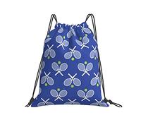 Sacca con Coulisse 36x42cm, Blue Tennis Racquets Sacca Sportiva Palestra Impermeabile Multifunzione Coulisse Tasche, per Donna, Festa, Uomo