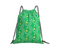 Sacca con Coulisse 36x42cm, Green Tennis Rackets Zaino Borsa Durevole Impermeabile Coulisse Tasche, per Palestra, Compleanno, Donna