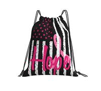 Sacca con Coulisse 36x42cm, Hope for Breast Cancer Sacca Sportiva Durevole Multifunzione Borse Sportive Unisex, per Uomo, Festa, Compleanno