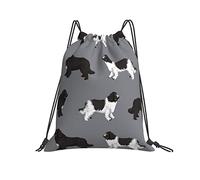 Sacca con Coulisse 36x42cm, Newfie Dog Sacca Ginnastica Multifunzione Impermeabile Coulisse Tasche, per Ciclismo, Palestra, Escursionismo