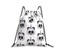 Sacca con Coulisse 36x42cm, Rainbow Panda Horse Zaino Borsa Durevole Multifunzione Borse Sportive Unisex, per Ciclismo, Arrampicata, Palestra