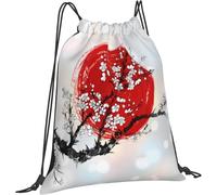 Sacca con Coulisse Flower Red Sun Japan Sacca Sportiva di Grande capacità Durevole Borsa per La Scuola, per Uomo, Yoga, Ciclismo, 36x42cm