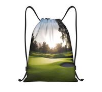 Sacca con Coulisse Golf Course Sacca Sportiva Impermeabile di Grande capacità Borsa per La Scuola, per Arrampicata, Spiaggia, Festa, 36x42cm
