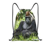 Sacca con Coulisse Gorilla in The Grass Sacca Sportiva Palestra Durevole Multifunzione Coulisse Tasche, per Uomo, Spiaggia, Donna, 36x42cm