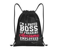 Sacca con Coulisse I Am A Proud Boss of Freaking Awesome Employees Sacca Ginnastica Impermeabile Durevole Borse Sportive Unisex, per Yoga, Arrampicata, Festa, 36x42cm