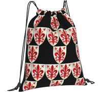 Sacca con Coulisse Italian Florence Fleur De Lis Sacca Ginnastica Impermeabile di Grande capacità Borsa da Spiaggia, per Compleanno, Donna, Spiaggia, 36x42cm