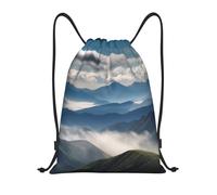 Sacca con Coulisse Landscape with Mountains And Clouds Zaino per Bambini Durevole di Grande capacità Borsa da Spiaggia, per Spiaggia, Uomo, Donna, 36x42cm