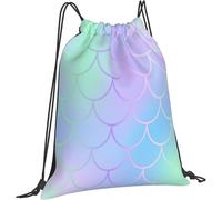 Sacca con Coulisse Magic Fish Fishscale Pattern Zaino Borsa Impermeabile Durevole Borsa Nuoto, per Festa, Palestra, Compleanno, 36x42cm