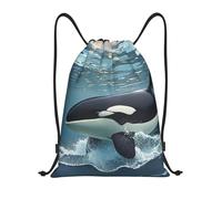Sacca con Coulisse Orca Killer Whale Sacche da Palestra di Grande capacità Durevole Borsa per La Scuola, per Escursionismo, Ciclismo, Yoga, 36x42cm