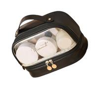 Sacca Cosmetica A Doppio Strato Da Viaggio Da Viaggio Portatile Bagno Per Donne In Pelle Cosmetici In Pelle Per Le Donne