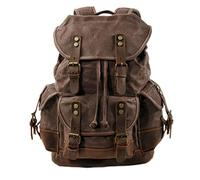 Sacca da alpinismo maschi da uomo autentica tela in tela zaino con spalla, borsa da viaggio per alpinismo vintage, pesante, impermeabile e altamente spazioso sacchetto