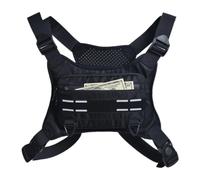 Sacca da corsa - Borsa leggera impermeabile per correre, una cinghia regolabile e un design traspirante | Pacchetto sicuro per jogging, trekking, ciclismo, riflettente e compatta, Nero,