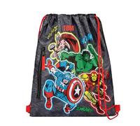 Sacca da ginnastica Marvel Avengers per ragazzi, personalizzabile con nome, con stampa di supereroi dei fumetti, zaino con chiusura, Nero , Einheitsgröße, Casual