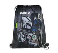 Sacca da ginnastica Star Wars per bambini, personalizzata con nome, borsa sportiva per ragazzi Darth Vader, borsa per scarpe da tirare, grigio.