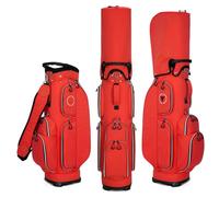 Sacca da golf standard for palline, sacca leggera 2,8 kg, pacchetto professionale for mazze in nylon di grande capacità for campo(Red)