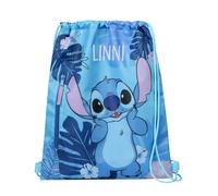 Sacca da palestra Disney Sitch Bambina - Personalizzata con nome - Borsa sportiva per bambini, Blu, 32x40 cm