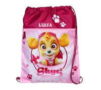 Sacca da palestra Paw Patrol per bambini - Personalizzata con nome - Borsa sportiva per ragazze - Borsa per scarpe da tirare - Blu, Colore: rosa., S