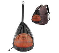 Sacca da pallacanestro, 1 borsa da pallacanestro, zaino portatile, rete per palloni da calcio, con tasca con chiusura lampo, borsa a rete multiuso per sport, borsa a rete per pallacanestro, pallavolo