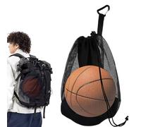 Sacca da Pallacanestro, Borsa a Rete per Pallacanestro, con Moschettone e Cordino, Portatile, Riutilizzabile, Pieghevole, per Pallavolo Calcio Rugby Sport All'Aperto ecc, Adatto a Bambini e Adulti
