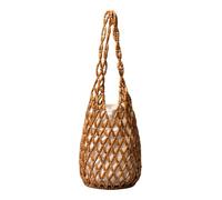 Sacca da spiaggia di paglia for donne, borse da tote borse in legno for perline in legno for perline di tote out for le vasche for le vacanze a tracolla secchio fatti a man