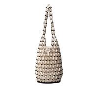 Sacca da spiaggia di paglia for donne, borse da tote borse in legno for perline in legno for perline di tote out for le vasche for le vacanze a tracolla secchio fatti a man