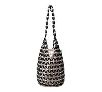 Sacca da spiaggia di paglia for donne, borse da tote borse in legno for perline in legno for perline di tote out for le vasche for le vacanze a tracolla secchio fatti a man