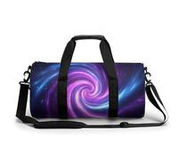 Sacca da viaggio da palestra con motivo a vortice incandescente in rosa, blu, viola, neon per donne e uomini, borsa da viaggio cilindrica con tracolla