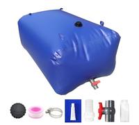 Sacca di stoccaggio dell'acqua in PVC blu con coperchio, nastro, morsetto, adesivo, valvola e tubo in dimensioni 50L, 110L, 200L, 400L