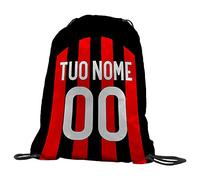 Sacca Ginnastica GYMBACK sport per tifoso Milan Milanista - sacchetto sportivo calcio Fashion Borsa, Piscina, Zaino,portascarpe Scuola per Ragazze Donne Bambini