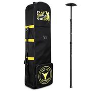 Sacca Golf Impermeabile con Ruote, Giallo + supporto per sacca | Componenti in metallo, Borsa Golf con Rotelle, Spostamenti quotidiani, Per Turisti Golfisti