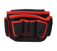 Sacca in giro per utensili in vita multipla organizzatore di stoccaggio degli utensili per esterni di grande capacità per gli addetti al giardino elettricisti poliestere 310 g (Bordo rosso)