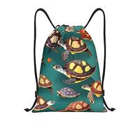 Sacca Many Animals Sea Turtles Print Borsa Coulisse Stringa Zaino con Cordone Viaggi per Vita Quotidiana Scuola Vacanze