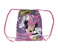 Sacca Minnie e Unicorno Disney borsa 38 x 29 cm con spallacci in corda e chiusura a coulisse accessorio per bambini