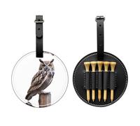 Sacca nera per tee da golf con gufo sinistro, facile da trasportare e più efficiente nel giocare a golf