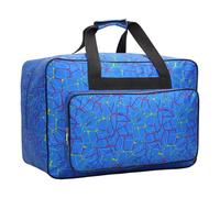 Sacca per macchina da cucire Custodia per cucitura blu di capacità con maniglia di trasporto multiuso in nylon con cerniera per il collegio, viaggio