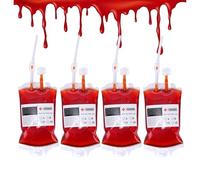 Sacca per Sangue,4 PC Halloween Sacchetti di Sangue per Bevande,Sacchetti per Bevande di Halloween,BevandadiHalloween,con Adesivi