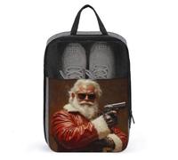 Sacca per scarpe vintage con Babbo Natale, per viaggi e uso quotidiano, anti-polvere, porta scarpe da golf