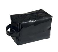 Sacca per trucco sacchetto cosmetico sacca da toeletta elegante a capacità di grande capacità organizzatore da viaggio impermeabile puta per il trucco in pelle per donne (Nero)