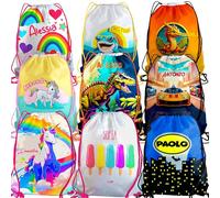 SACCA PERSONALIZZATA PER BAMBINI TUART - ZAINO BIMBO - ZAINETTO BIMBA - UNICORNO - DINOSAURI - ARCOBALENO - ZAINO SPORT E TEMPO LIBERO - PERSONALIZZATO CON NOME
