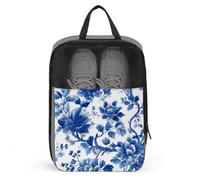 Sacca porta scarpe da golf in porcellana blu bianca con motivo floreale per viaggi e uso quotidiano anti-polvere