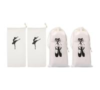 Sacca Porta Scarpette Cordino, Borsa Tessuto per Balletto e Viaggio | Set 4 Pezzi, Design Portatile e Pratico, per Classi di Ballerina e Piccoli Oggetti