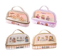 Sacca Portapenne Grande Capacità Con Cerniera Cartone Capibala Sacca Trasparente