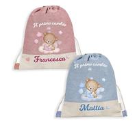 Sacca primo cambio personalizzata neonato - Borsa Zaino Mamma Neonata Eco-Friendly Cotone Riciclato | Organizer Ospedale e Cambio Bebè - Idea Regalo Baby Shower (senza manici)