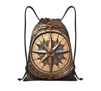 Sacca Sportiva Compass Wind Road Map Zaino con Coulisse Sport Sacche Sportive Portaoggetti Gym Sack per Vacanze Viaggi Escursionismo 36X42CM
