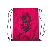 Sacca Sportiva Dragon Pink Black Chinese Loong Exotic Boho Wildlife Animal Zaino con Coulisse Sport Sacche Sportive Fashion Gym Sack per Escursionismo Scuola Viaggi 36X42CM